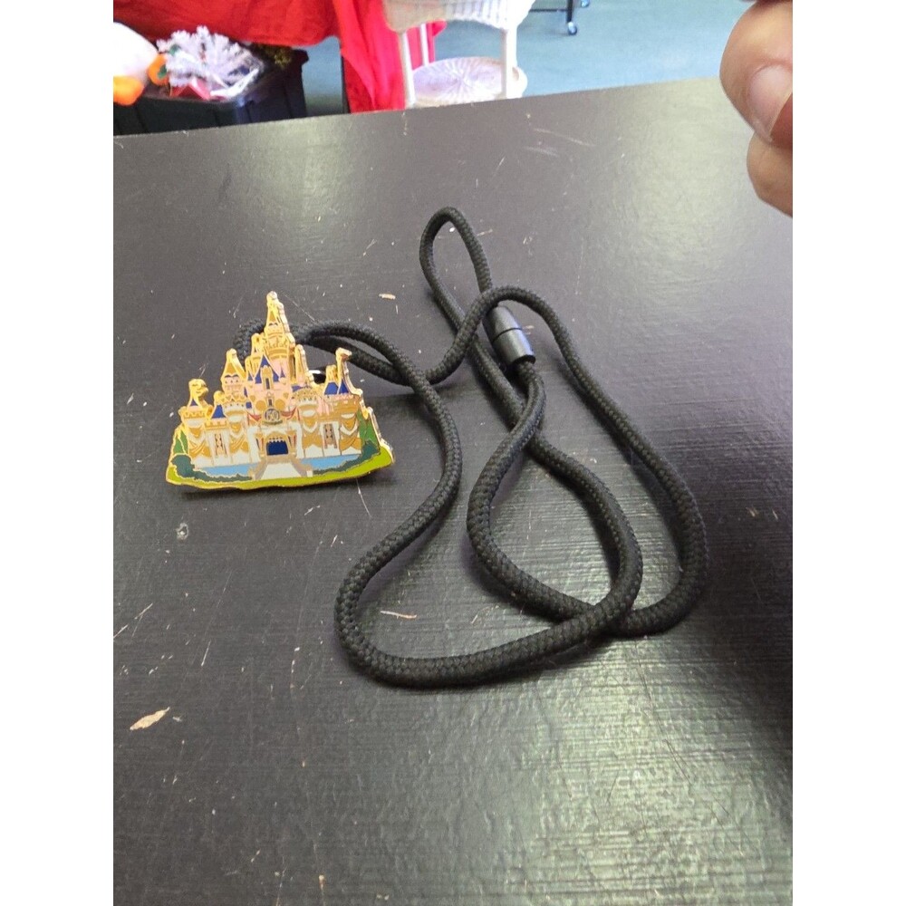 Disney Disneyland 50th Anniversary Castle Fast Pass Lanyard Pendant